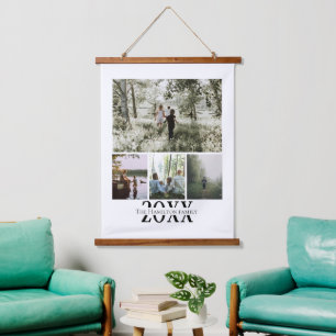 Personalized Photo and Text Photo Collage Hanging Tapestry