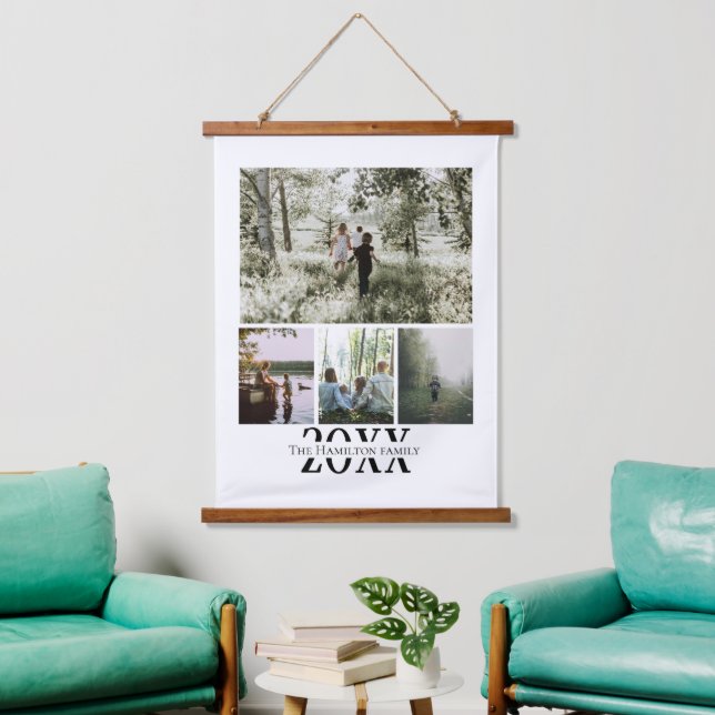 Personalized Photo and Text Photo Collage Hanging Tapestry (Living Room)