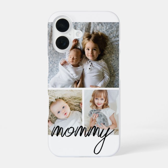 Personalized Photo and Text Photo Collage iPhone Case (Back)