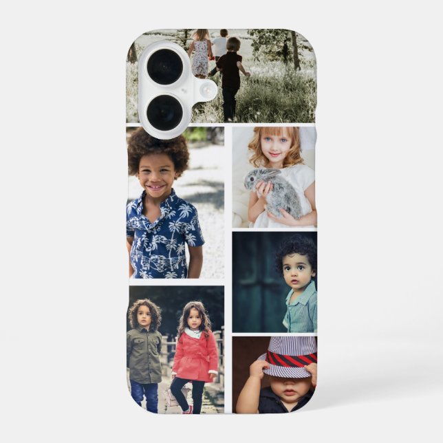 Personalized Photo and Text Photo Collage iPhone Case (Back)
