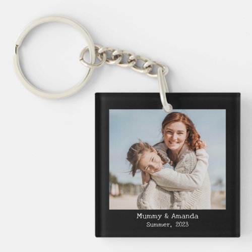 Personalized Photo and Text Photo Collage Key Ring