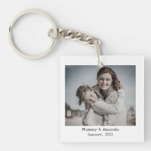 Personalized Photo and Text Photo Collage Key Ring