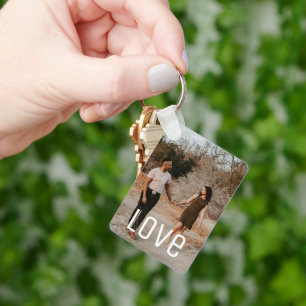 Personalized Photo and Text Photo Collage Keychain