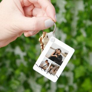 Personalized Photo and Text Photo Collage Keychain