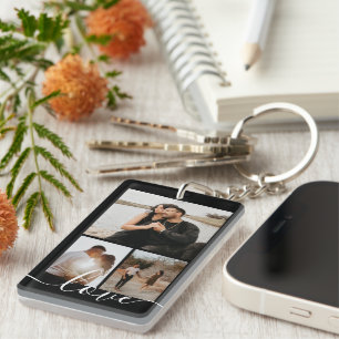 Personalized Photo and Text Photo Collage Keychain
