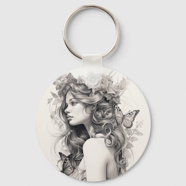 Personalized Photo and Text Photo Collage Keychain (Front)