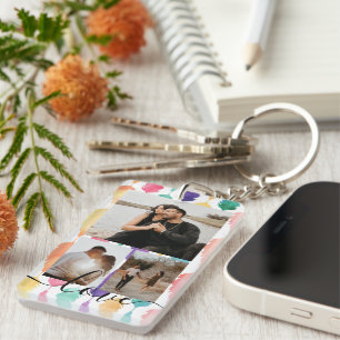 Personalized Photo and Text Photo Collage Keychain