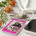 Personalized Photo and Text Photo Collage  Keychain<br><div class="desc">Make a Personalized Photo keepsake keychain from Ricaso - add your own photos and text - photo collage keepsake gifts</div>
