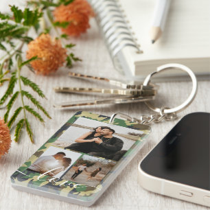 Personalized Photo and Text Photo Collage Keychain