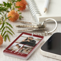 Personalized Photo and Text Photo Collage Keychain