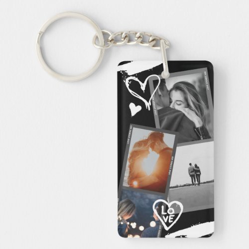 Personalized Photo and Text Photo Collage Keychain