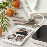 Personalized Photo and Text Photo Collage  Keychain<br><div class="desc">Make a Personalized Photo keepsake keychain from Ricaso - add your own photos and text - photo collage keepsake gifts</div>