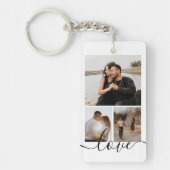 Personalized Photo and Text Photo Collage  Keychain (Front)
