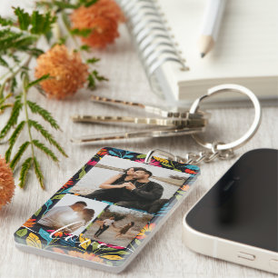 Personalized Photo and Text Photo Collage Keychain
