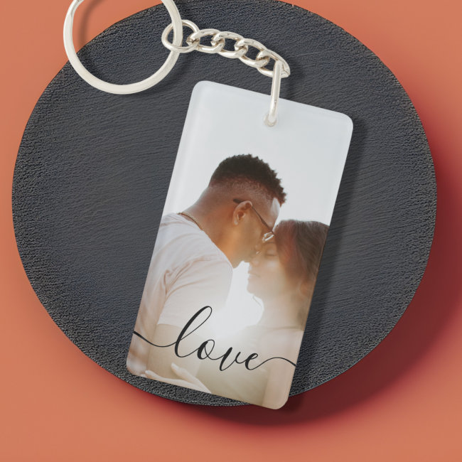 Personalized Photo and Text Photo Collage Keychain