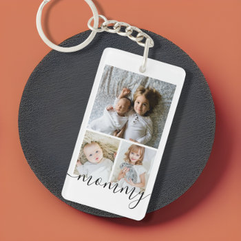 Personalized Photo And Text Photo Collage Keychain by Ricaso at Zazzle