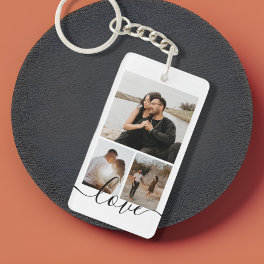 Personalized Photo and Text Photo Collage Keychain
