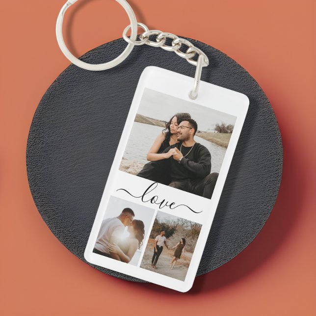 Personalized Photo and Text Photo Collage Keychain (Creator Uploaded)