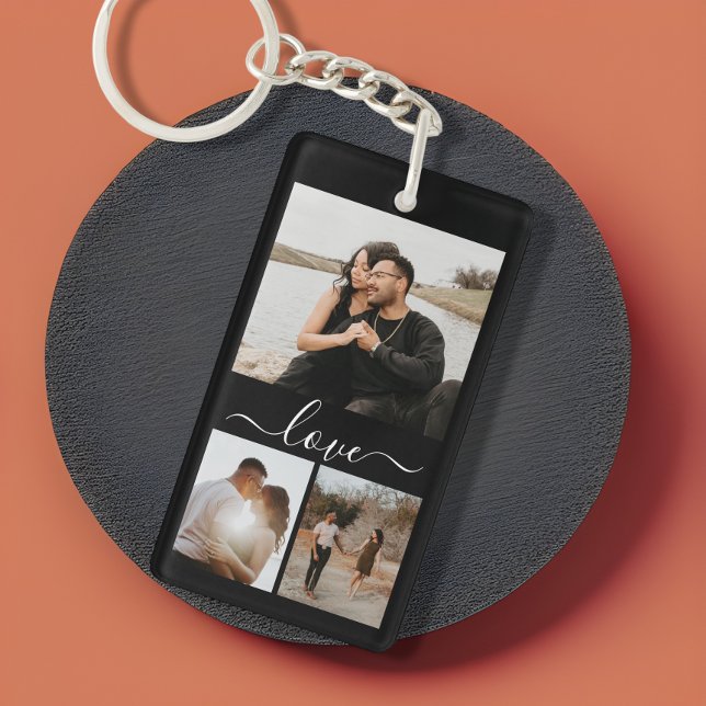 Personalized Photo and Text Photo Collage Keychain (Creator Uploaded)