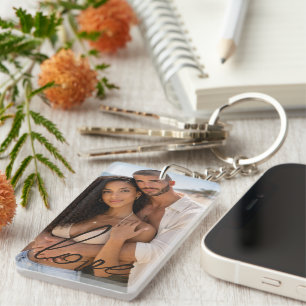 Personalized Photo and Text Photo Collage Keychain