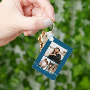 Personalized Photo and Text Photo Collage Keychain
