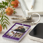 Personalized Photo and Text Photo Collage  Keychain<br><div class="desc">Make a Personalized Photo keepsake keychain from Ricaso - add your own photos and text - photo collage keepsake gifts</div>