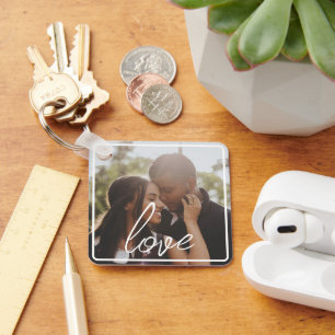 Personalized Photo and Text Photo Collage Keychain