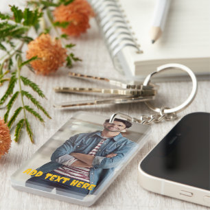 Personalized Photo and Text Photo Collage Keychain