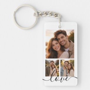 Personalized Photo and Text Photo Collage Keychain