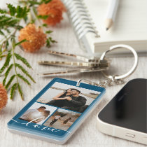 Personalized Photo and Text Photo Collage Keychain