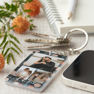 Personalized Photo and Text Photo Collage Keychain