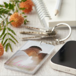 Personalized Photo and Text Photo Collage Keychain<br><div class="desc">Make a Personalized Photo keepsake keychain from Ricaso - add your own photos and text - photo collage keepsake gifts</div>