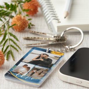 Personalized Photo and Text Photo Collage Keychain