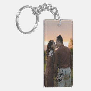 Personalized Photo and Text Photo Collage Keychain