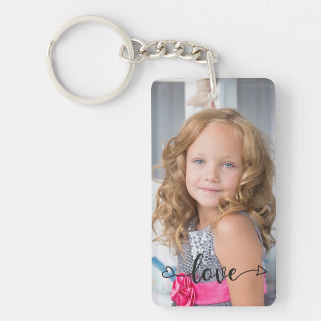 Personalized Photo and Text Photo Collage Keychain (Front)