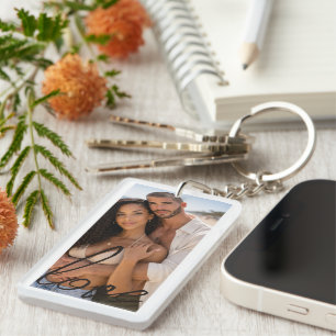 Personalized Photo and Text Photo Collage Keychain