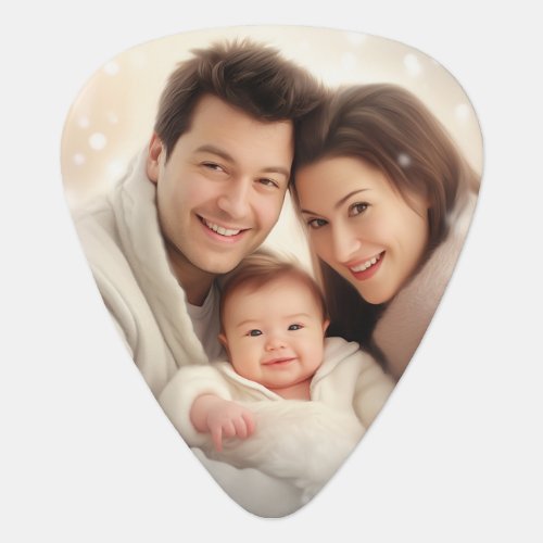 Personalized Photo and Text Photo Collage Keychain Guitar Pick