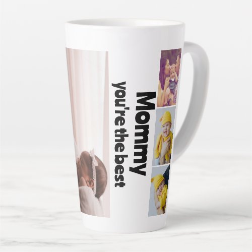 Personalized Photo and Text Photo Collage Latte Mug