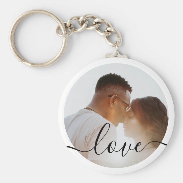 Personalized Photo and Text Photo Keychain (Front)