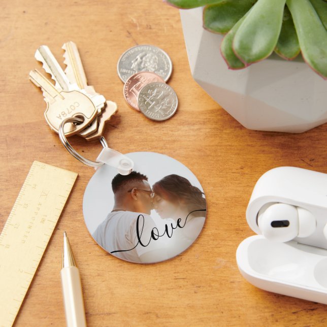 Personalized Photo and Text Photo  Keychain (Desk)