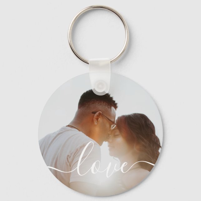 Personalized Photo and Text Photo Keychain (Front)