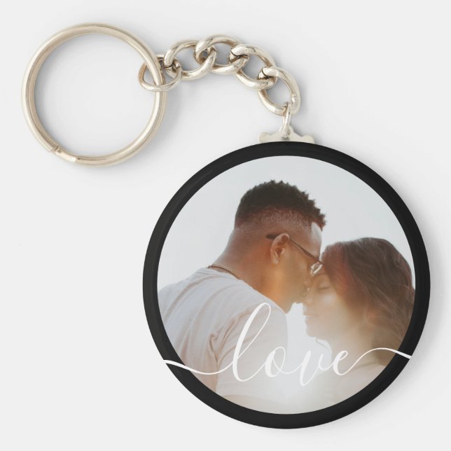 Personalized Photo and Text Photo Keychain (Front)