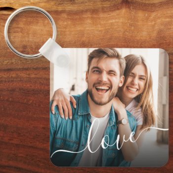 Personalized Photo And Text Photo  Keychain by Custom_Your_Logo at Zazzle