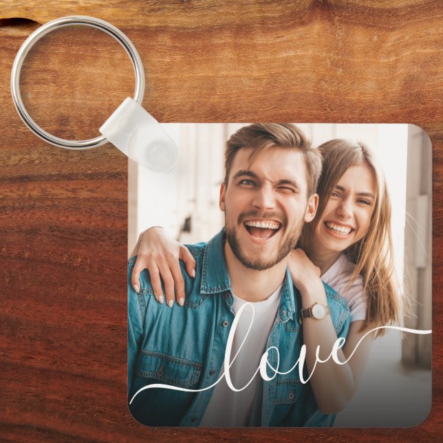 Personalized Photo and Text Photo  Keychain (Front)