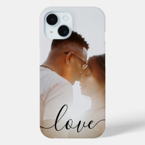 Personalized Photo and Text Photo Love iPhone 15 Case