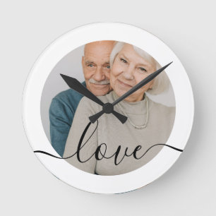 Personalized Photo and Text Photo Round Clock