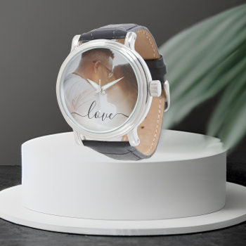 Personalized Photo And Text Photo Watch by Ricaso at Zazzle