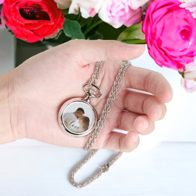 Personalized Photo and Text Photo Watch (Personalized Photo and Text Photo Watch necklace from Ricaso. Add your own photograph)