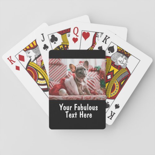 Personalized photo and text poker cards