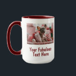 Personalized Photo and Text Red Mug<br><div class="desc">Personalized Your Photo and Text Christmas REd Coffee Mug. Any font,  any background,  any image format and sizes.</div>